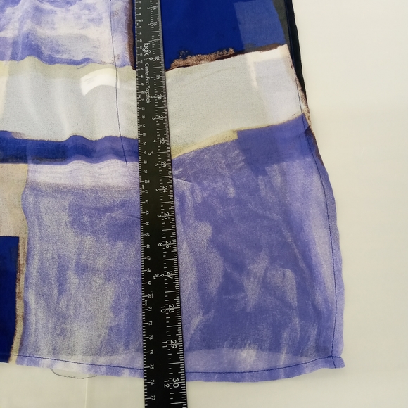 26/28 Plus Size Lane bryant blue black abstract sheer see through batwing top - Picture 10 of 10